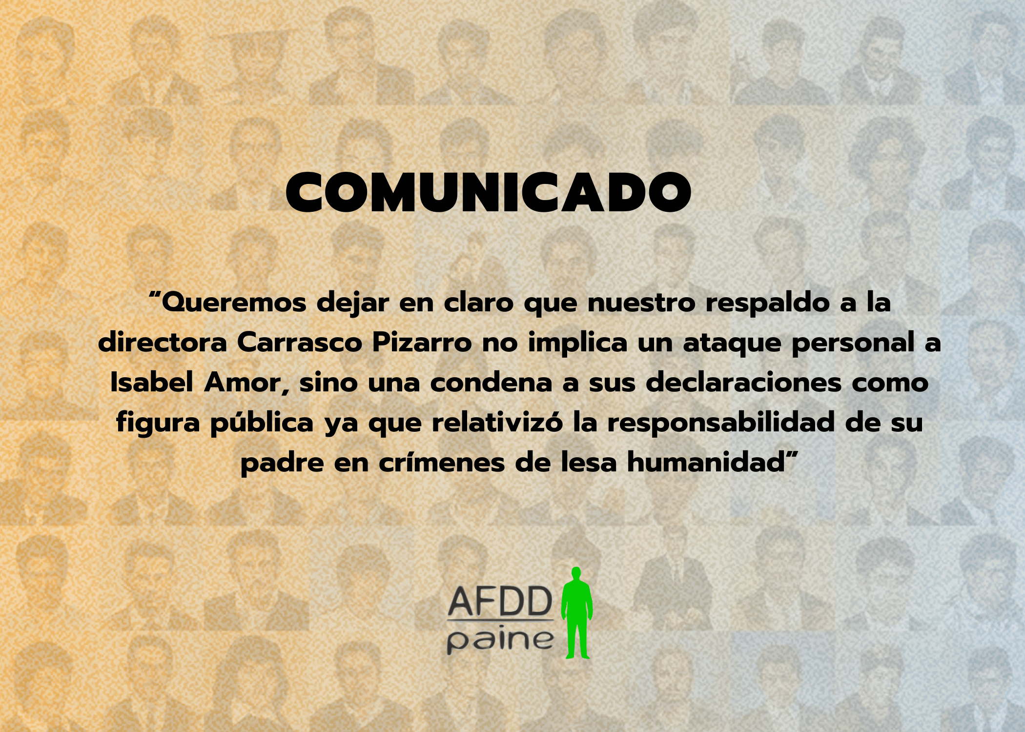 Comunicado de la Agrupación de Familiares de Detenidos Desaparecidos y Ejecutados (AFDD y E) de Paine